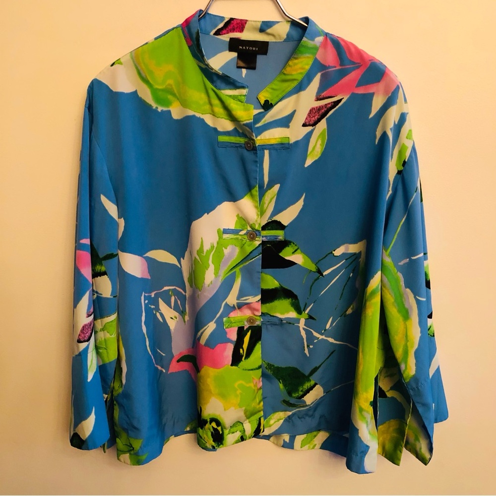 Natori Floral Mandarin Lounge top size Medium